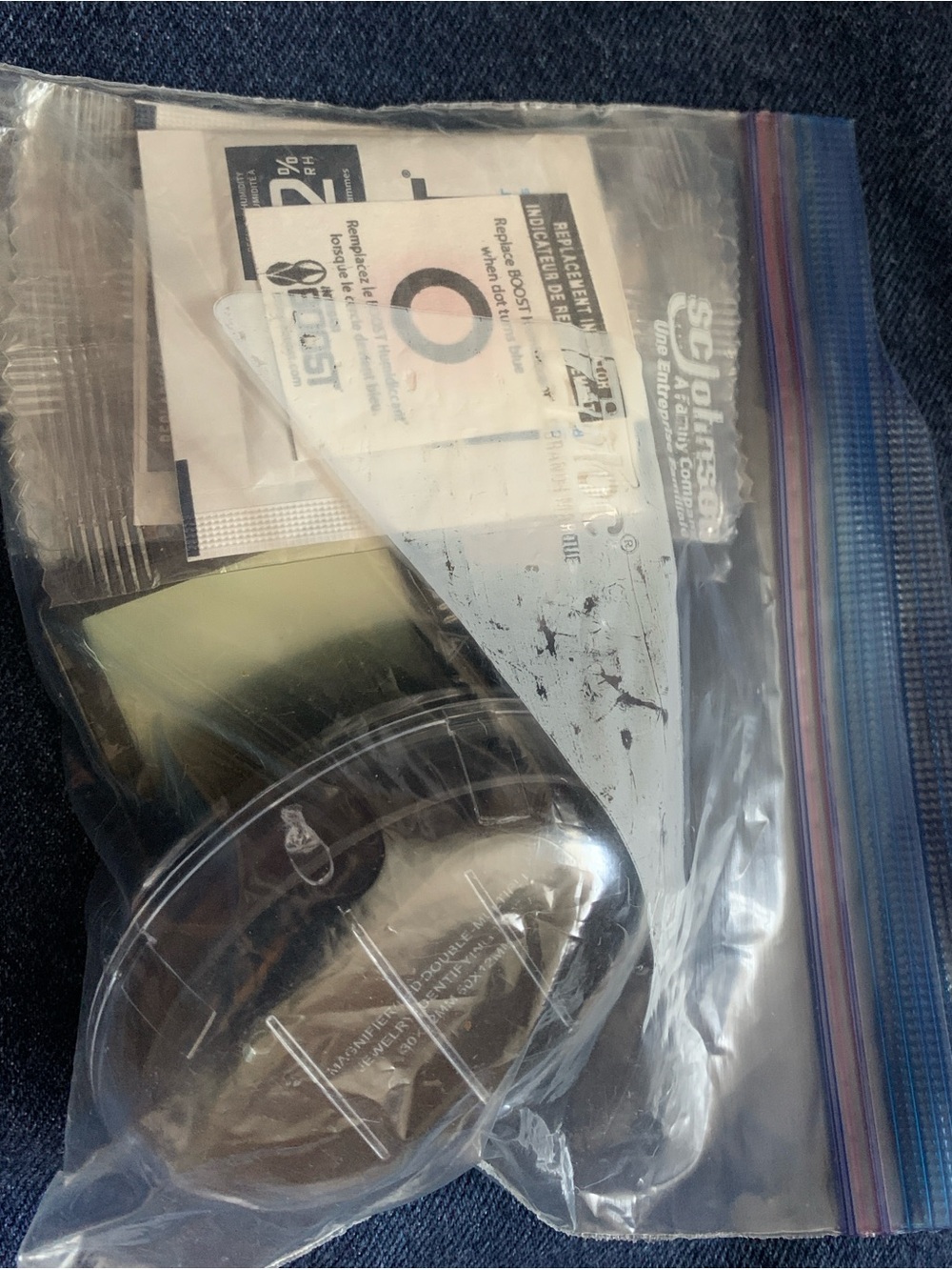 Herb growing/drying kit: 4 new Integra BOOST, jeweler’s loop, humidity detector.